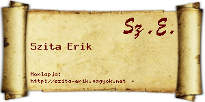 Szita Erik névjegykártya